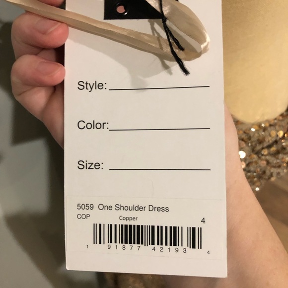 Mac Duggal Copper Sequin Formal Dress - Picture 10 of 12